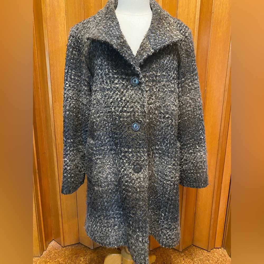 Women's Gray Textured Teddy Jacket